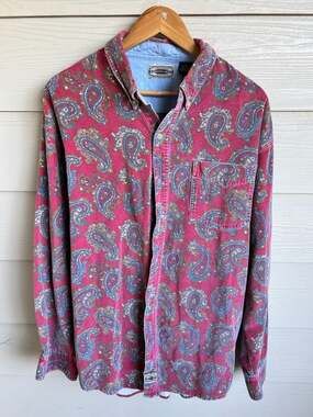 Vintage County Seat Paisley Corduroy Long Sleeve Button Down